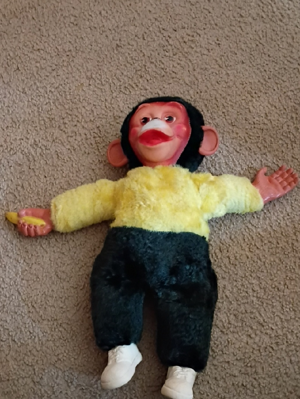 Vintage Rushton Co. Mr.Zippy From Howdy Doody Show Plush Monkey Hard Rubber Face